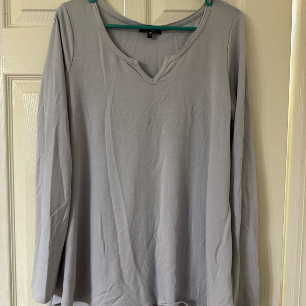 Gray Long Sleeve Women's Top